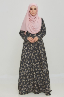 JUBAH PRINTED 38.13 - BLACK